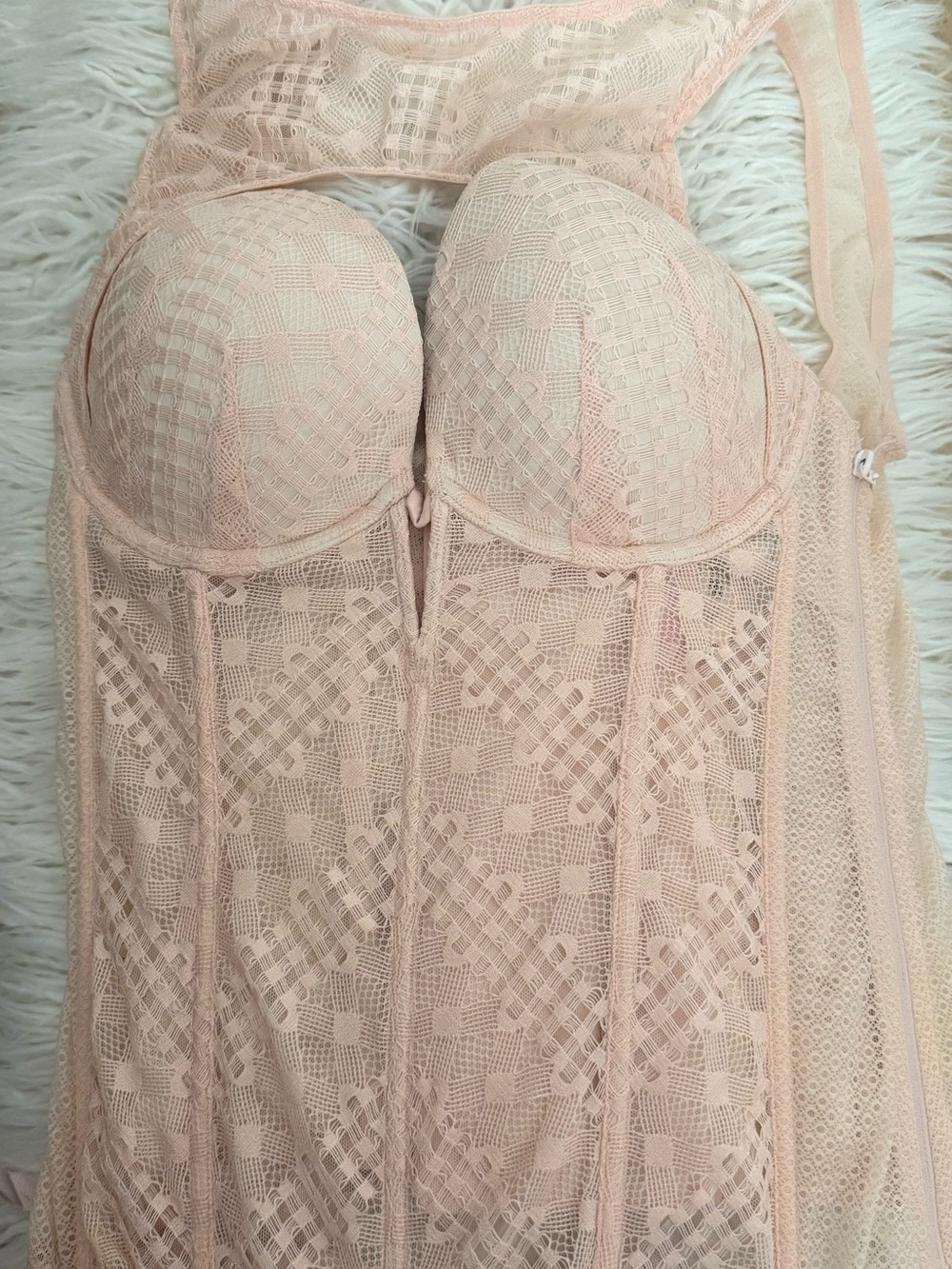 VICTORIA’s SECRET Lace Longline Bustier in Blush Pink 💕